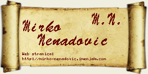 Mirko Nenadović vizit kartica